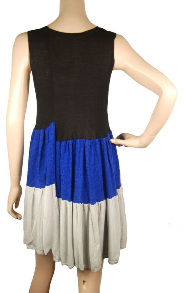 ConMiGo CC310 Glamorous Sleeveless Grey, Blue and Black Sequin Tunic/Mini Knitwear  Dress