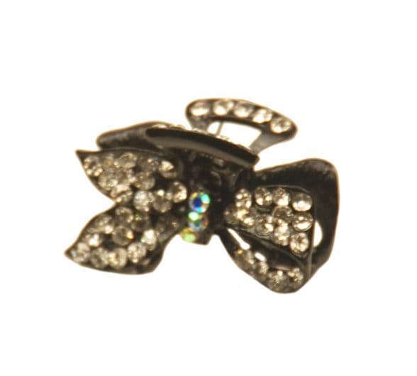 1. MiniE040 silver mini size hairstyling crystal embellished sequined jaw hair clip