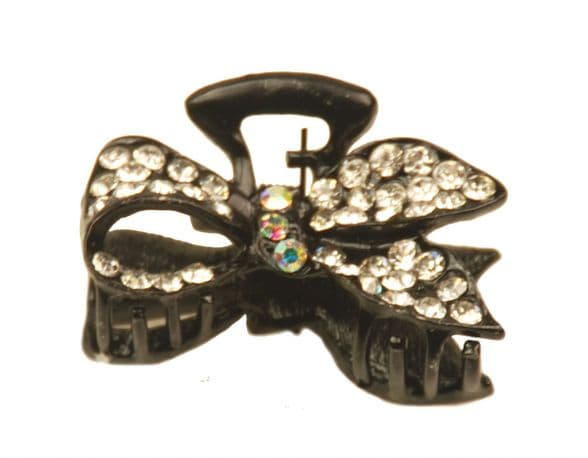 1. MiniE040 silver mini size hairstyling crystal embellished sequined jaw hair clip