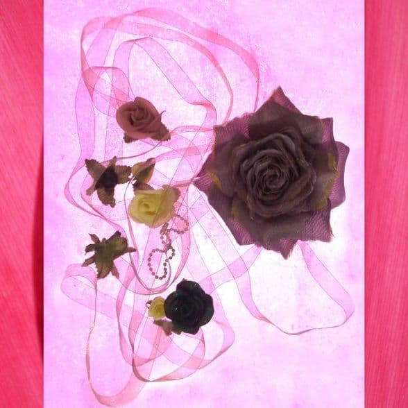 10 Rose design /  multi-purpose accessories /10 rose flower fabric hair accessory & Brooch