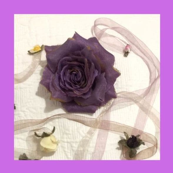 10 Rose design /  multi-purpose accessories /10 rose flower fabric hair accessory & Brooch