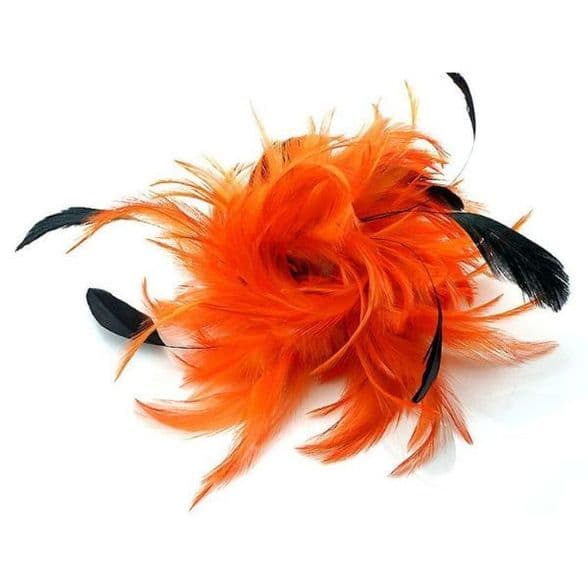 102A01 multi-purpose accessories orange feather hair clip & Brooch