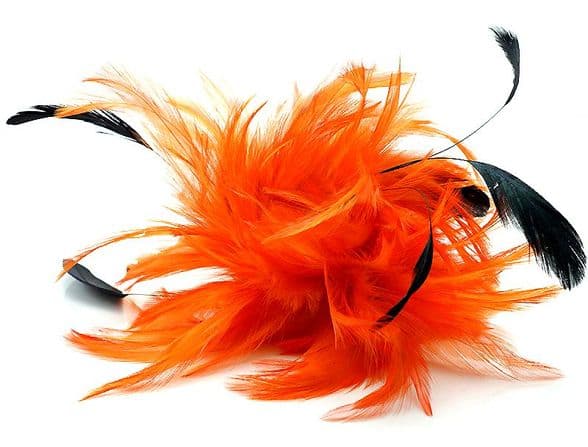 102A01 multi-purpose accessories orange feather hair clip & Brooch