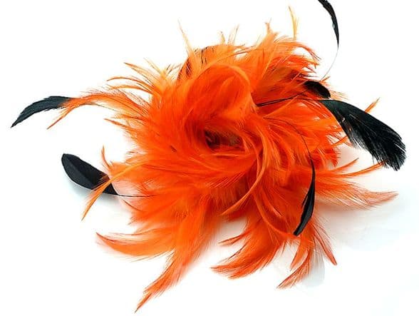 102A01 multi-purpose accessories orange feather hair clip & Brooch