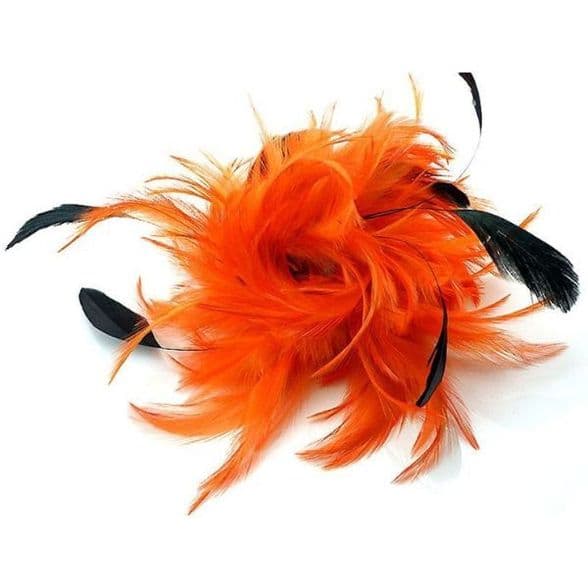102A01 multi-purpose accessories orange feather hair clip & Brooch