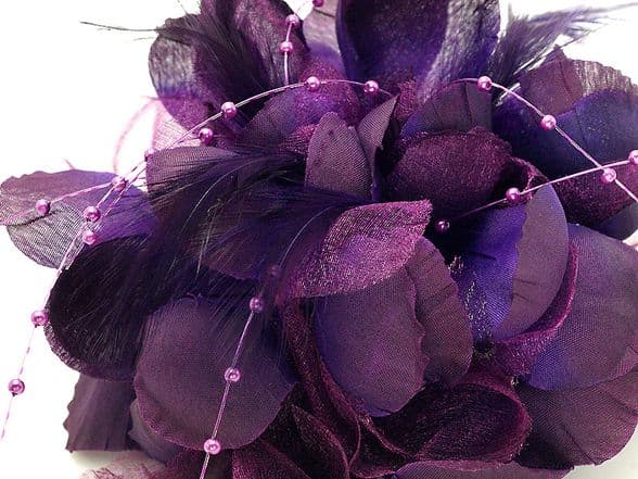 102CA05 multi-purpose accessories /dark purple flower fabric hair clip & Brooch