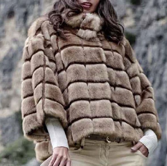 Coney Fur Poncho - Cream - ( Genue Fur )Coney Fur Poncho - Cream - ( Genue Fur )