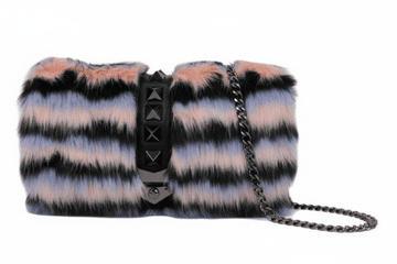 Alex Max 1891 Black and Pink Faux Fur Handbag - From Florence, Italy