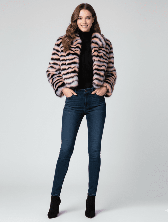 Coney Fur Poncho - Cream - ( Genue Fur )Coney Fur Poncho - Cream - ( Genue Fur )