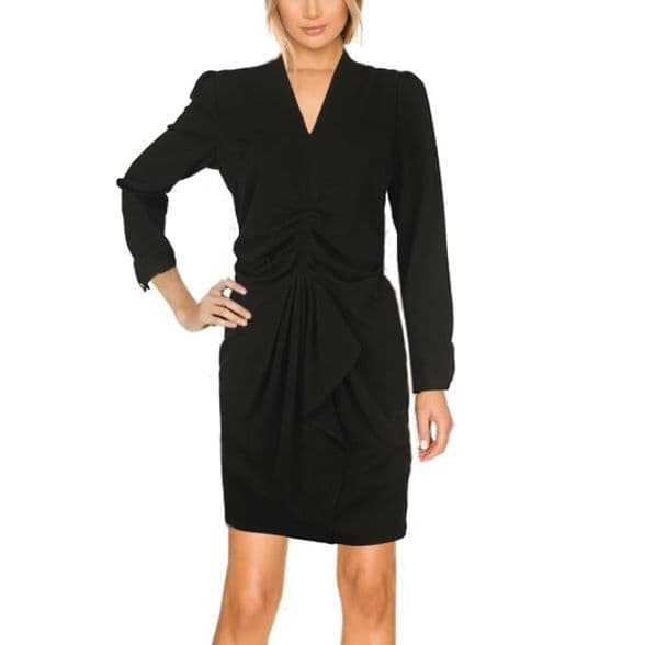 Con Mi Go black front split and draped style pencil dress - A Perfect dress for City Professionals