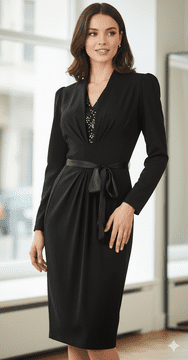Con Mi Go COA010 Black Jersey Dress - A Perfect dress for City Professionals