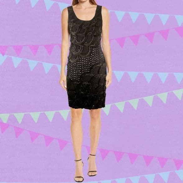 Con Mi Go London unique designer embellished Jersey dress  - Black