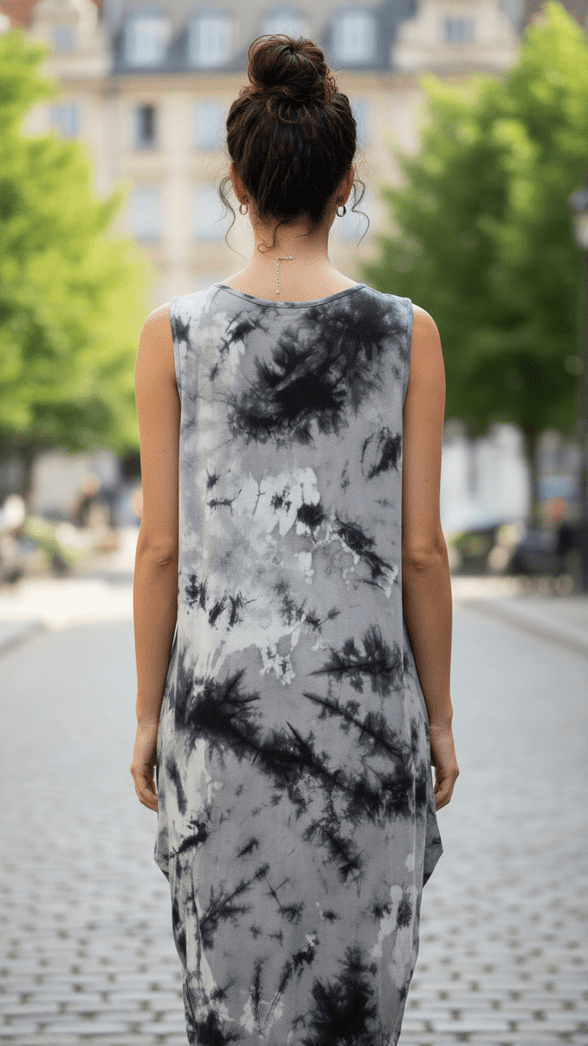 Con Mi Go London unique designer fringed cutout Jersey dress