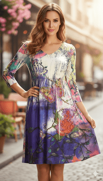 Con Mi Go London V2 Colourful sequined embelished Flora Print Jersey Dress - Pink