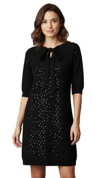 ConMiGo 658 Angora Sequin Jumper Dress  - Black