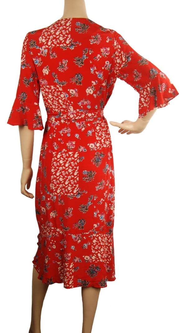 ConMiGo A00101R  Elegant Floral Wrap Dress