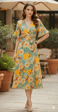 ConMiGo A01110 vintage inspired colourful flora dress - happy sunny