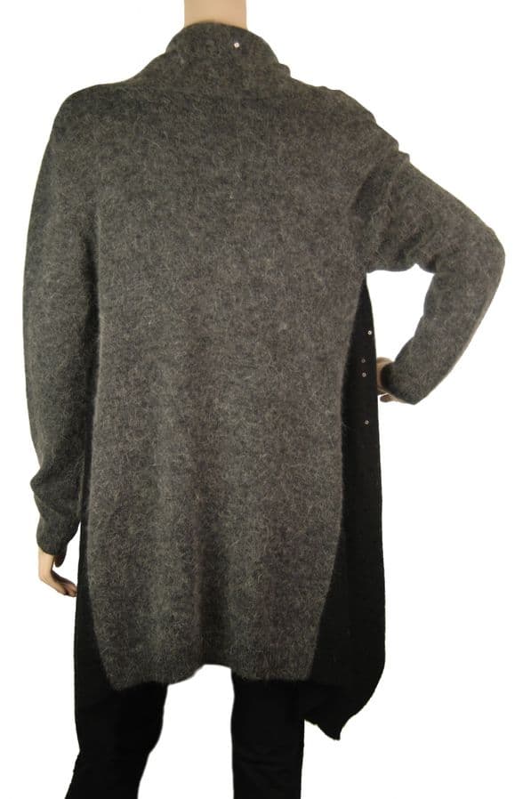 ConMiGo BS310 glamorous dark grey and black Angora Sequin Cardigan