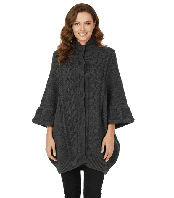 ConMiGo BS510 Coat style Cardigan - Dark Grey