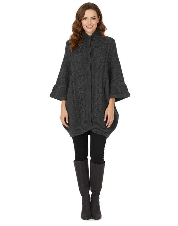 ConMiGo BS510 Coat style Cardigan - Dark Grey
