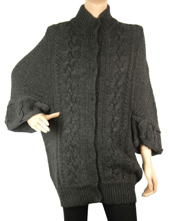 ConMiGo BS510 Coat style Cardigan - Dark Grey