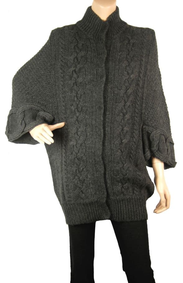ConMiGo BS510 Coat style Cardigan - Dark Grey