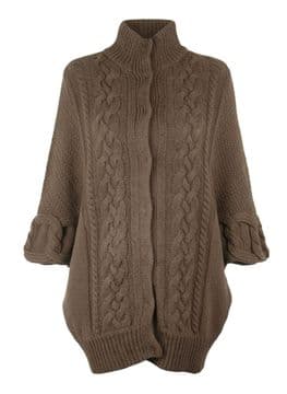 ConMiGo BS515 Hand-Knitted Wool & Angora Blend Coatigan – Brown