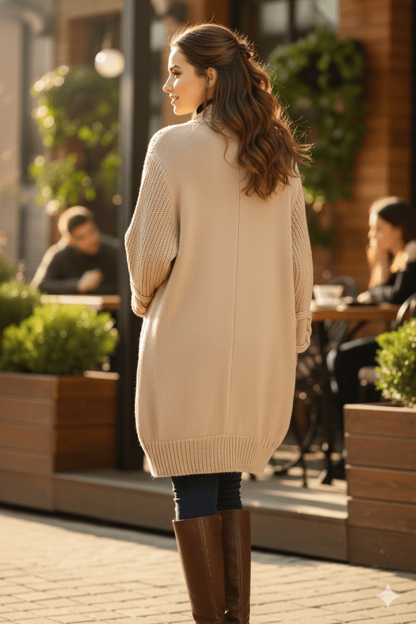 ConMiGo BS518 Coat style Cardigan - Beige