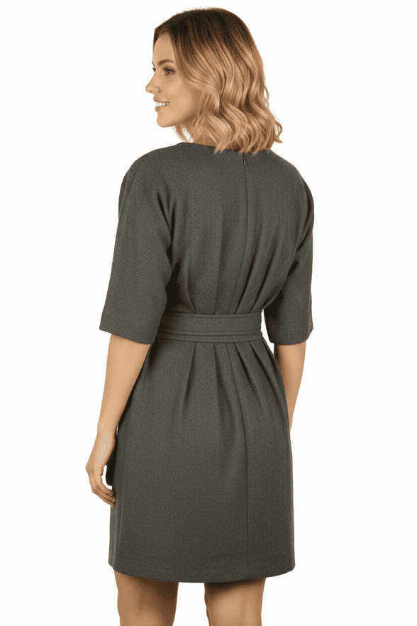 ConMiGo C030010 Audrey Hepburn Inspired Wool Dress - Grey