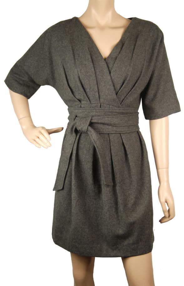 ConMiGo C030010 Audrey Hepburn Inspired Wool Dress - Grey