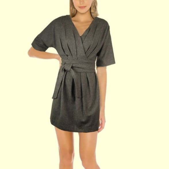 ConMiGo C030010 Audrey Hepburn Inspired Wool Dress - Grey