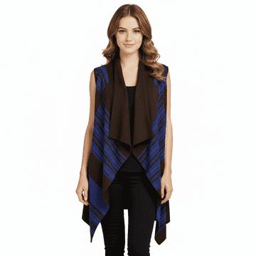 ConMiGo CD200 black and blue long sleeveless fine cardigan