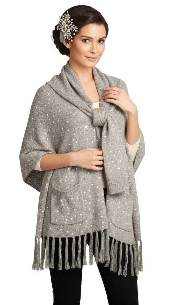 ConMiGo CD810 Glamorous Party Sequins Angora Wrap.