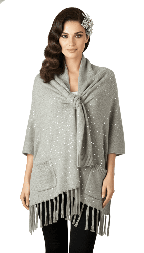 ConMiGo CD810 Glamorous Party Sequins Angora Wrap.