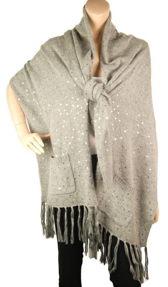 ConMiGo CD810 Glamorous Party Sequins Angora Wrap.