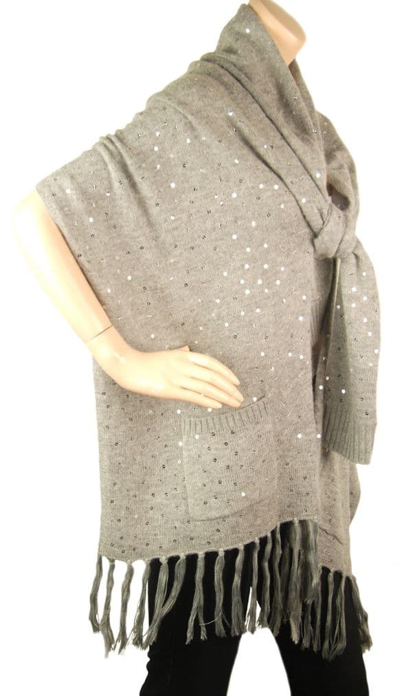 ConMiGo CD810 Glamorous Party Sequins Angora Wrap.