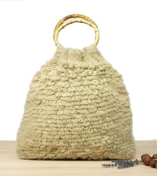 ConMiGo Hand Knitted Fashion Bags - B011- Natural Brown