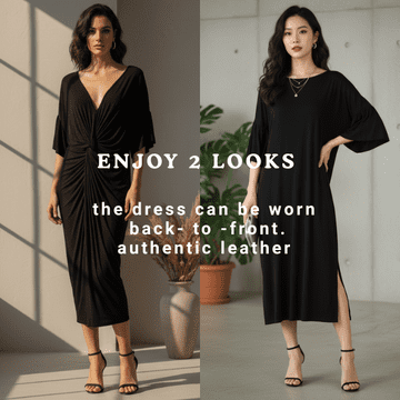 ConMiGo Kiss101 back-to-front Kintwear Dress - Black