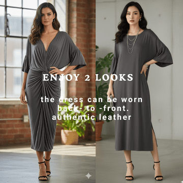 ConMiGo Kiss101 back-to-front Kintwear Dress - Grey