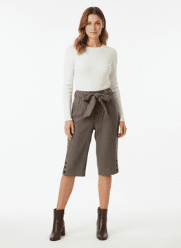 ConMiGo London 3001 Chic Tie-Waist Wool Blend Culottes