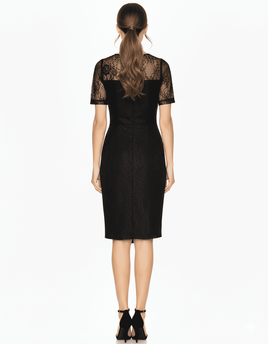 black latin dance dress Black Lace Overlay Long Sleeve Fitted Maternity Midi Dress – PinkBlush main image 1