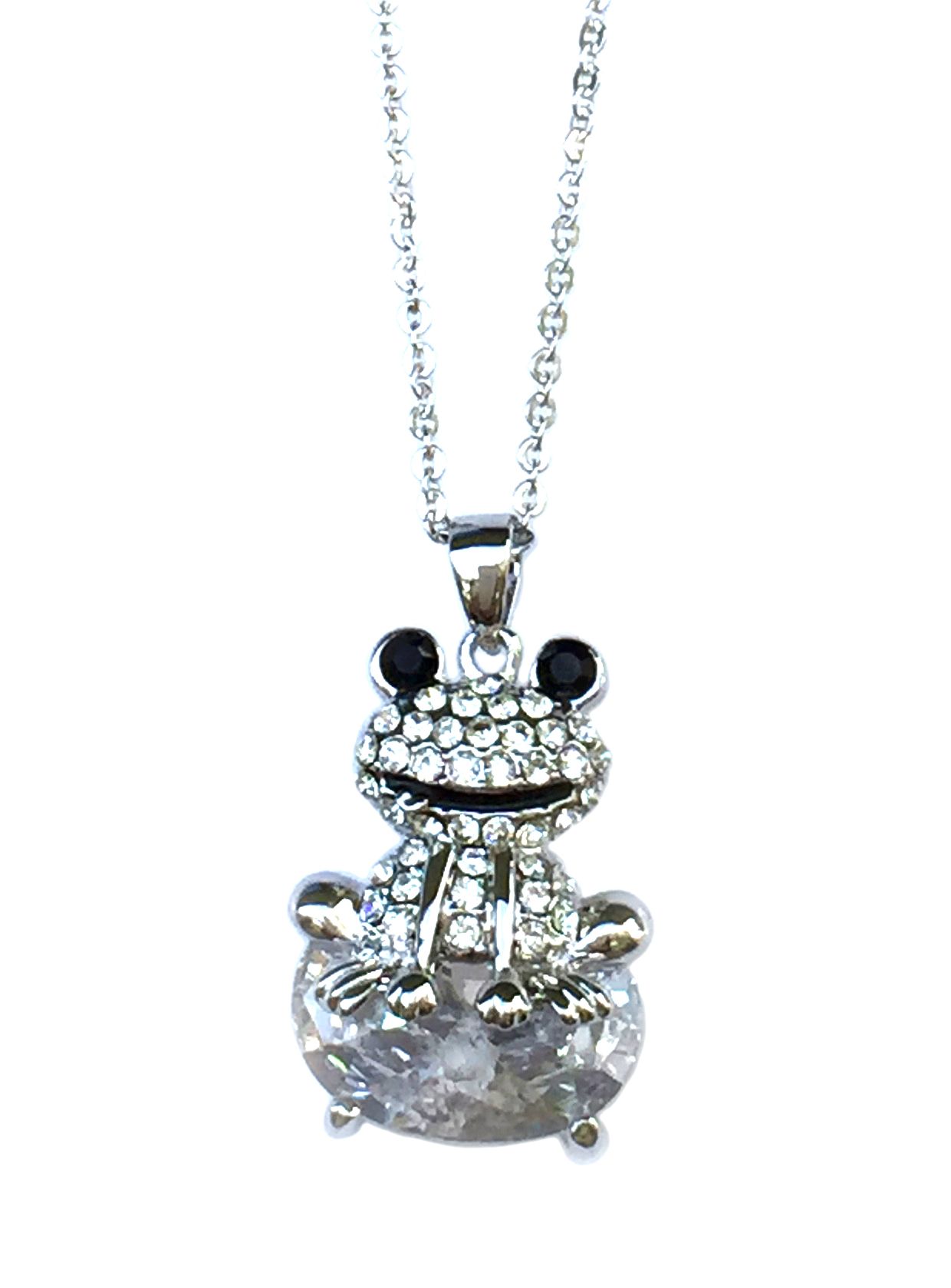 A beautiful butterfly pendant made of mother of pearl and emblazoned with small glittering crystals on a gold metal base. J020010