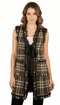 ConMiGo London CE110 elegant sleeveless check Jacket