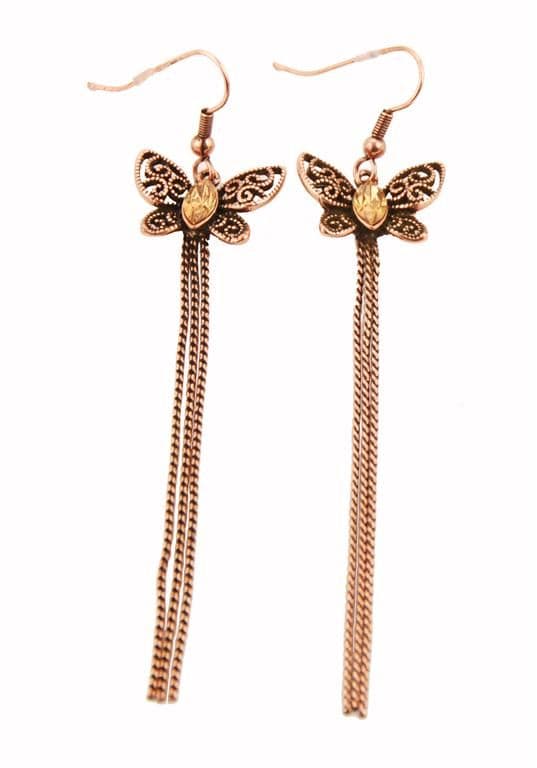 ConMiGo London E100010 Ladies' antique bronze effect butterfly drop earringsly drop earrings
