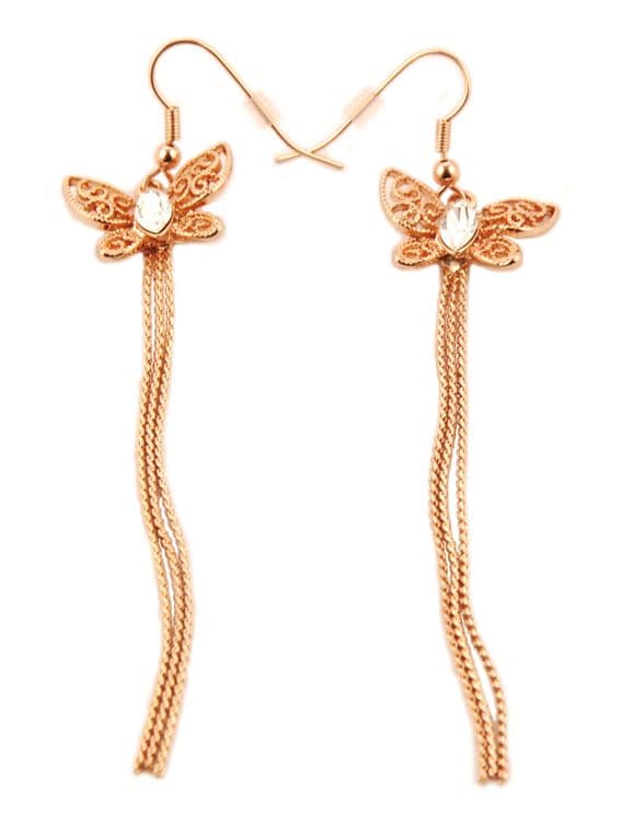 ConMiGo London E100020 Ladies' gold effect butterfly drop earrings