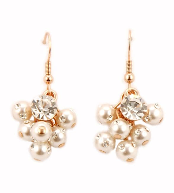 ConMiGo London E100230  ladies' crystal, 'pearl' and 'gold' drop earrings
