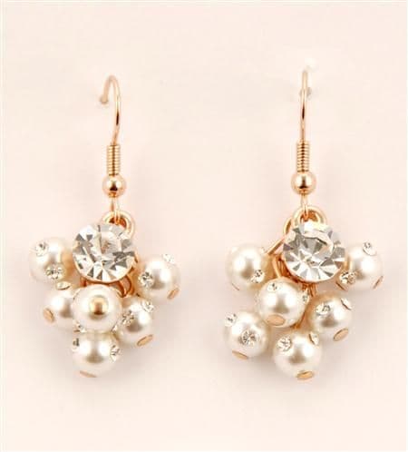 ConMiGo London E100230  ladies' crystal, 'pearl' and 'gold' drop earrings