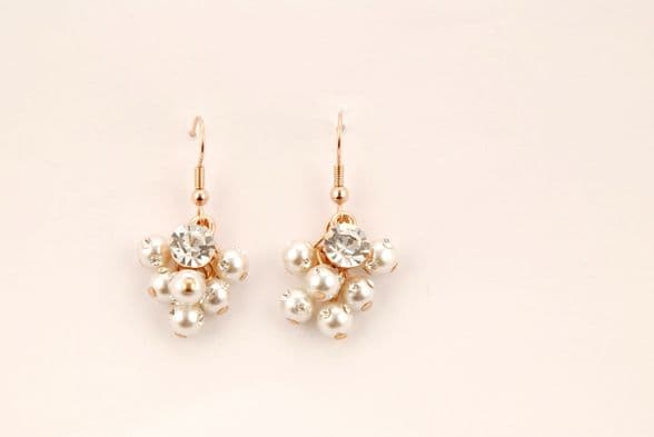 ConMiGo London E100230  ladies' crystal, 'pearl' and 'gold' drop earrings