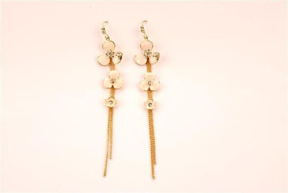 ConMiGo London Women's Pink Flower Drop Earrings 
