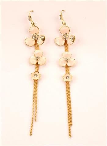 ConMiGo London Women's Pink Flower Drop Earrings 
